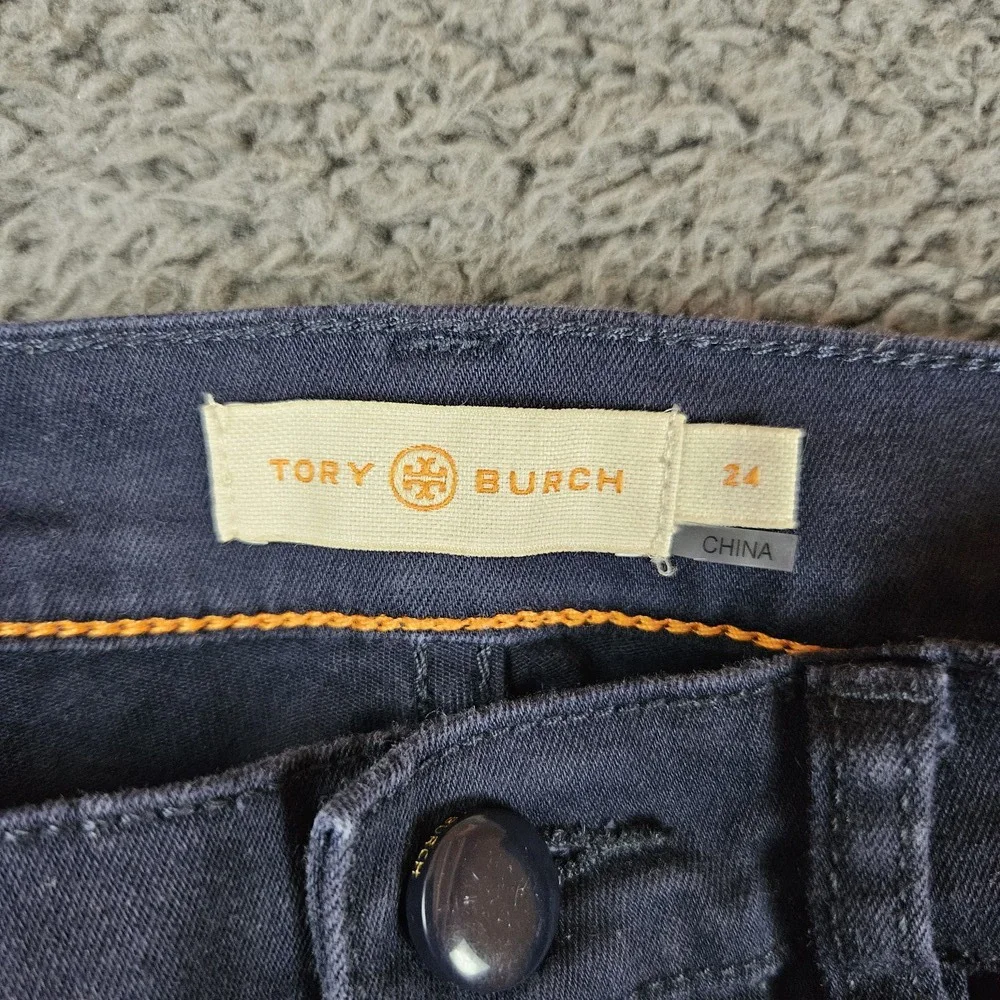 Tory Burch Super Skinny Ankle Hi Rise Pants Women 24 Blue‎ Dark Wash Jeans